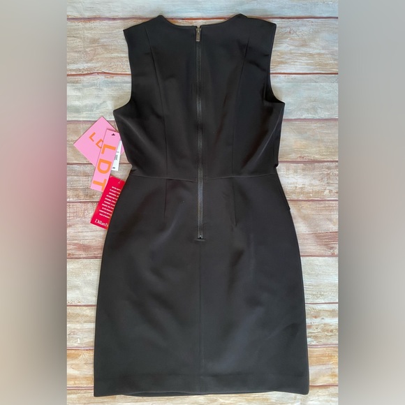 NWT LDT Black Everly V-Neck Cocktail Sheath Dress - Sz 8 - Picture 9 of 10